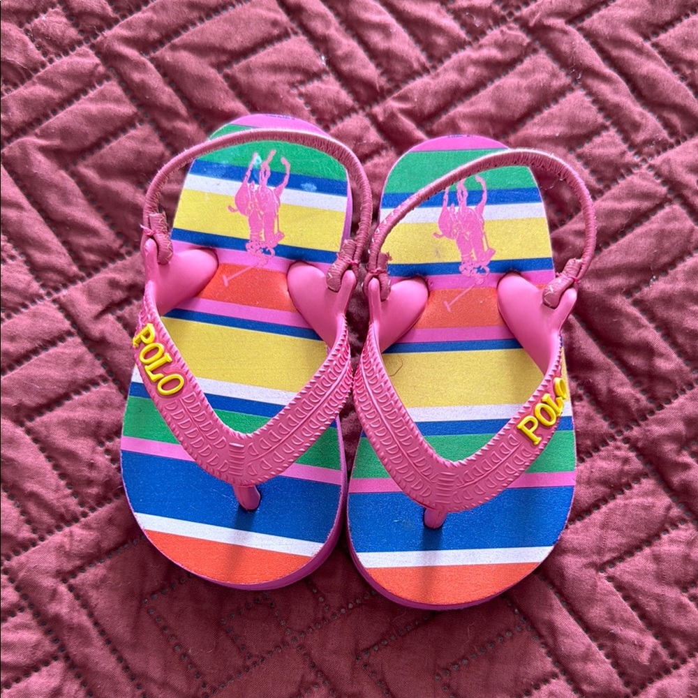 Polo by Ralph Lauren Kids' Pink Striped Sandals